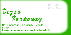 dezso korponay business card